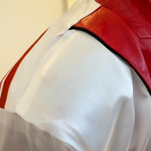 Red Soft Leather Jacket Blazer - Picture 16 of 16